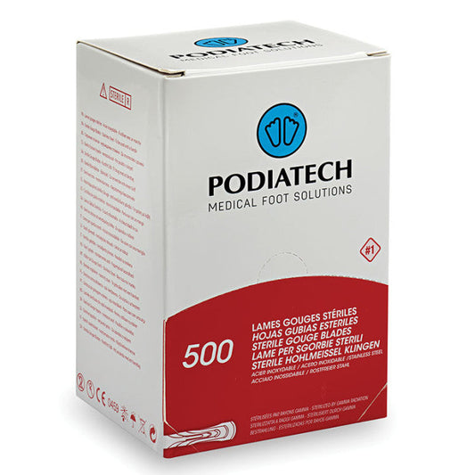 Box of Podiatech medical foot solutions on a white background