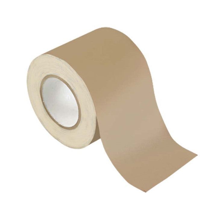 Roll of beige tape on a white background